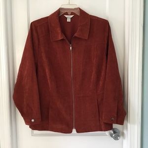 CJ Banks rust colored zip up lightweight jacket, size 2X